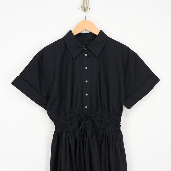 J.Crew Elena Midi Shirtdress Cotton Poplin Black Size 10 NWT - Picture 3 of 8